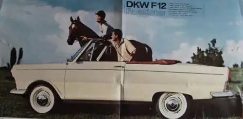 DKW F12 Roadster Sportive Modellprogramm 1964 Automobilprospekt (3718)