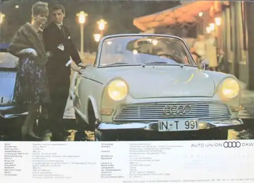 DKW F12 Roadster Sportive Modellprogramm 1964 Automobilprospekt (3718)