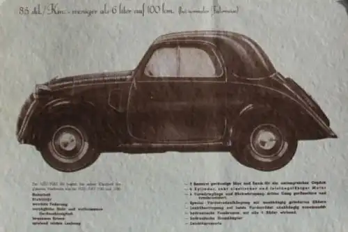 Fiat 500 Topolino Modellprogramm 1938 "Ein ganz grosser Kleinwagen" Automobilprospekt-Mappe (4102)