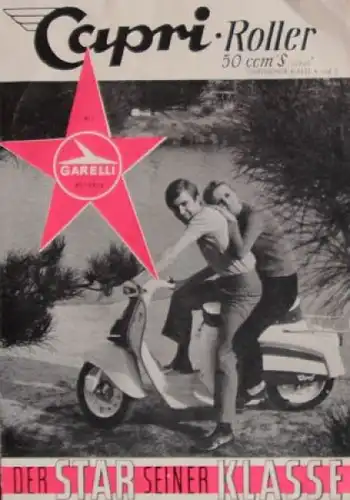 Garelli Capri Roller 50 ccm Modellprogramm 1968 "Der Star seiner Klasse" Motorradprospekt (3711)
