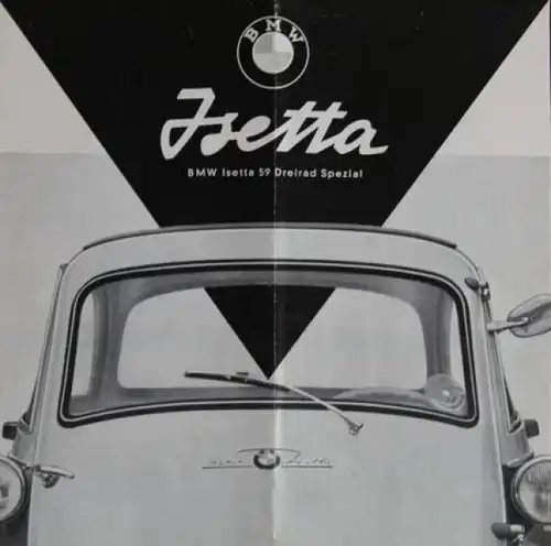 BMW Isetta Dreirad Spezial Modellprogramm 1959 Automobilprospekt (3592)