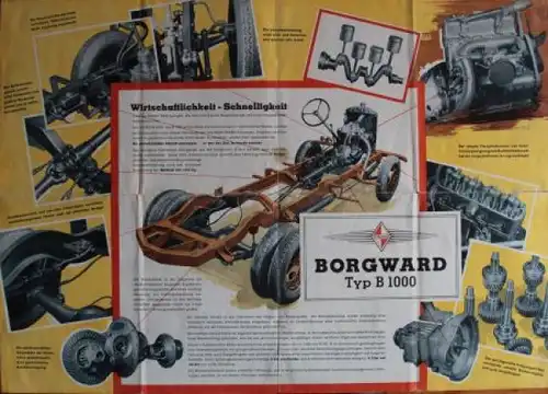 Borgward B 1000 Modellprogramm 1949  "...einen nach dem anderen" Lastwagenprospekt (3724)