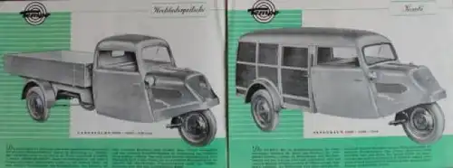 Tempo Boy Modellprogramm 1951 "Der preiswerte Kleinlaster" Lastwagenprospekt (3725)