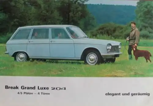 Peugeot 204 Limousine Break Modellprogramm 1965 Automobilprospekt (3748)