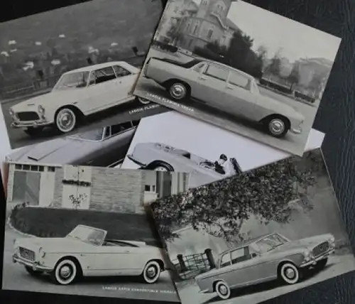 Lancia Modellprogramm 1960 sechs Werkspostkarten (4080)