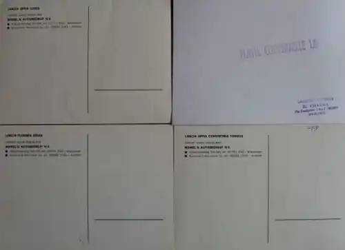 Lancia Modellprogramm 1960 sechs Werkspostkarten (4080)