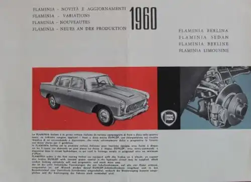 Lancia Flamina Modellprogramm 1960 Automobilprospekt (4077)