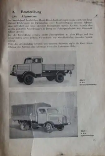 Horch H3 A Lastwagen 1956 Betriebsanleitung (3774)