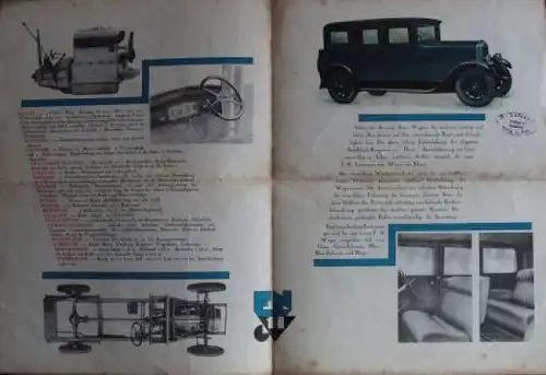 FN Automobile Typ 11 CV Modellprogramm 1930 Automobilprospekt (3769)