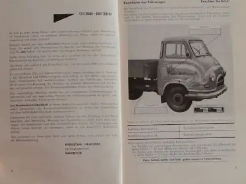 Hanomag Kurier Schnellastwagen 1965 Betriebsanleitung (3752)