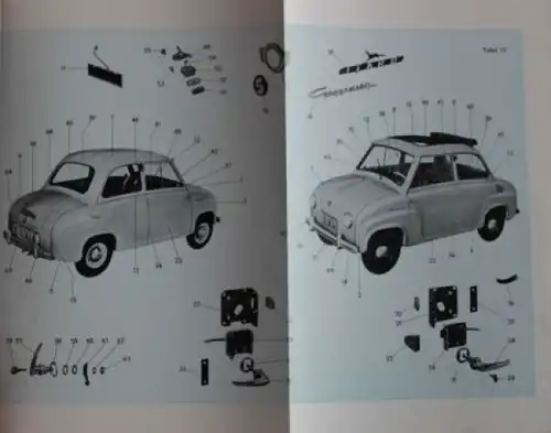 Glas Goggomobil T 250 - T 300 Ersatzteil-Katalog 1957 (4108)