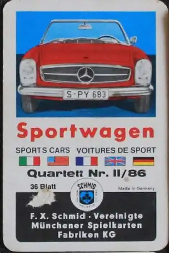 Schmid Spiele "Sportwagen" 1965 Kartenspiel (3805)