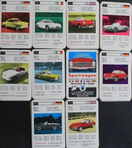 Schmid Spiele "Sportwagen" 1965 Kartenspiel (3805)