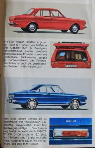 Ford Taunus 12 M Modellprogramm 1966 Automobilprospekt (4409)