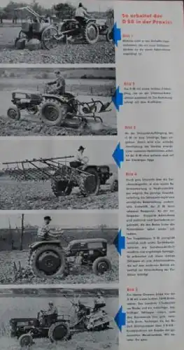 Fahr D 88 Modellprogramm 1957 "Wer gut arbeitet..." Traktorprospekt (4326)