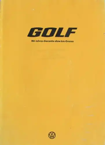 Volkswagen Golf Modellprogramm 1976 Automobilprospekt (2831)