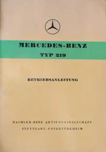 Mercedes-Benz 219 Betriebsanleitung 1958 (2840)