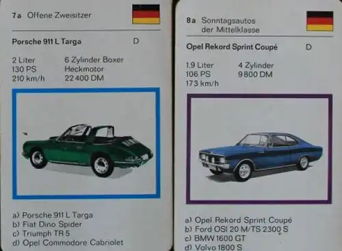 Schmid Spiele "Sportwagen" 1967 Kartenspiel (2910)