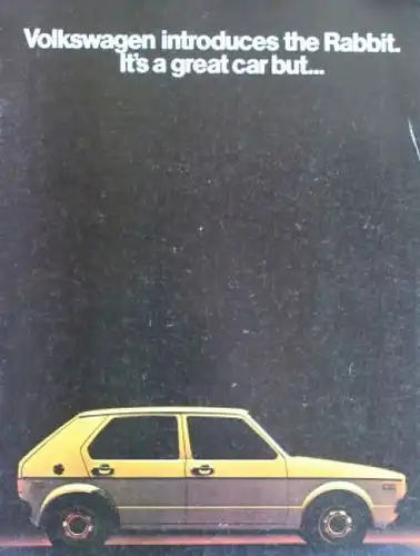 Volkswagen Golf Modellprogramm 1975 "It's a great car" Automobilprospekt (7266)