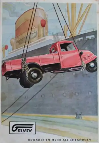 Goliath Dreiradwagen Modellprogramm 1951 "Ihr bester Helfer" Automobilprospekt (7230)