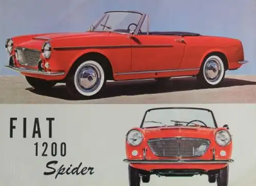 Fiat 1200 Spider Modellprogramm 1963 Automobilprospekt (2233)