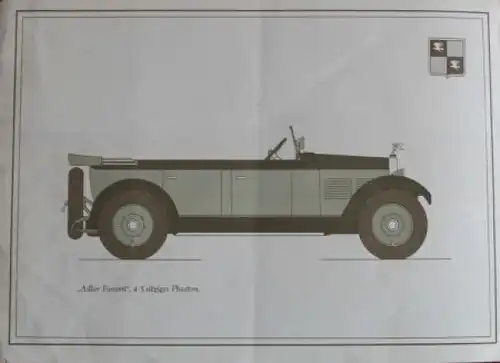 Adler Favorit 8/35 PS Modellprogramm 1929 Automobilprospekt (2238)