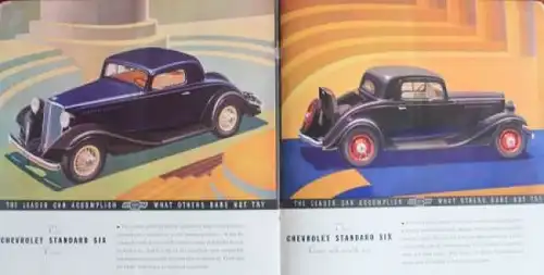 Chevrolet Six Modellprogramm 1933 Automobilprospekt (2251)