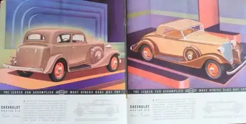 Chevrolet Six Modellprogramm 1933 Automobilprospekt (2251)