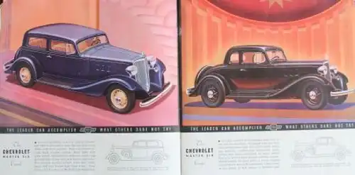 Chevrolet Six Modellprogramm 1933 Automobilprospekt (2251)