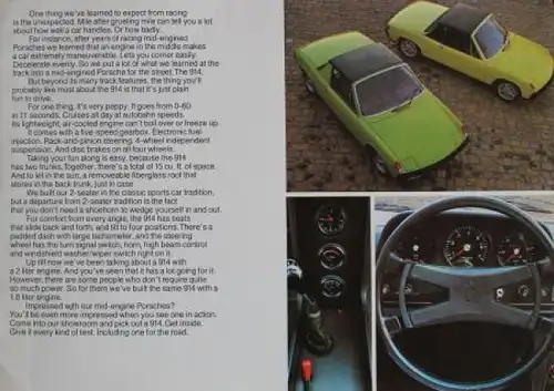 Porsche 914 Modellprogramm 1974 Automobilprospekt (2252)