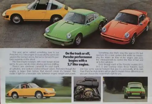 Porsche 911 Carrera Modellprogramm 1974 "Inspiration for a new Generation" Automobilprospekt (2553)