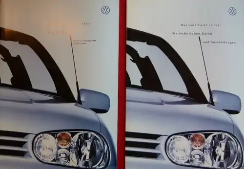 Volkswagen Golf Cabriolet Modellprogramm 1998 Automobilprospekt (7929)