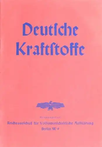Boehmer "Deutsche Kraftstoffe" Kraftstoff-Technik 1938 (1782)