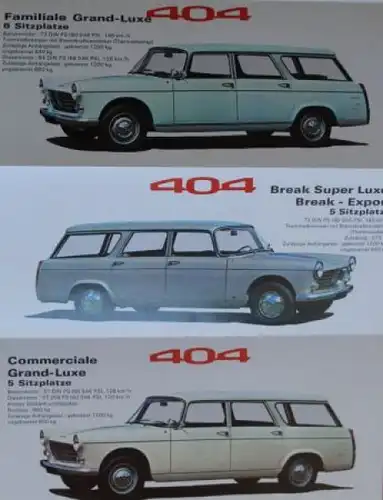 Peugeot 204 - 504 Modellprogramm 1969 Automobilprospekt (2029)