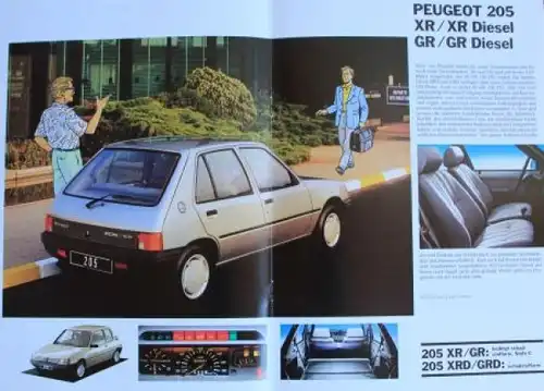 Peugeot 205 Modellprogramm 1988 Automobilprospekt (2032)