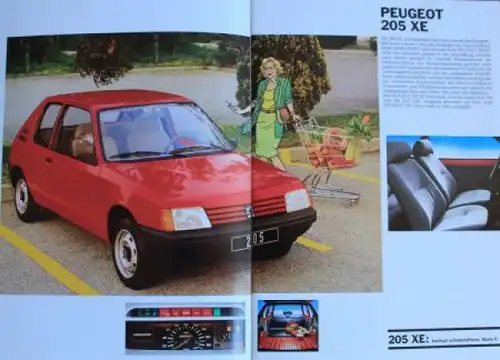 Peugeot 205 Modellprogramm 1988 Automobilprospekt (2032)