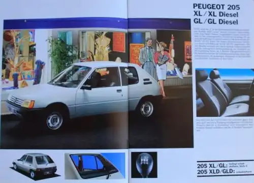 Peugeot 205 Modellprogramm 1988 Automobilprospekt (2032)