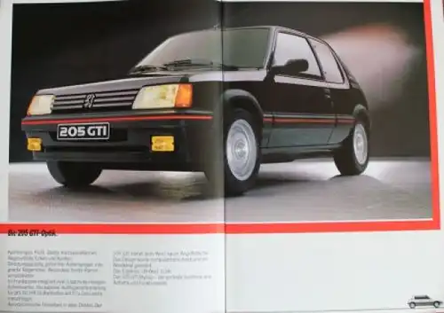 Peugeot 205 GTI Modellprogramm 1984 Automobilprospekt (2136)