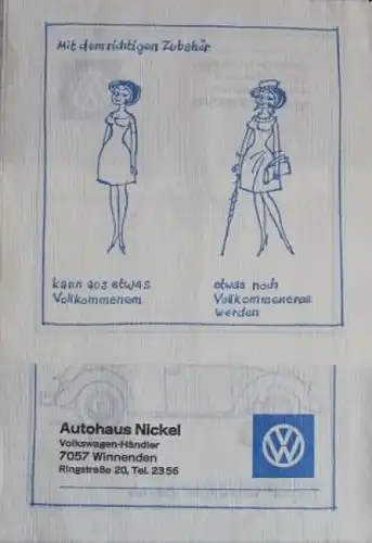 Volkswagen Käfer Serviette 1965 "Original Volkswagen Zubehör" (2140)