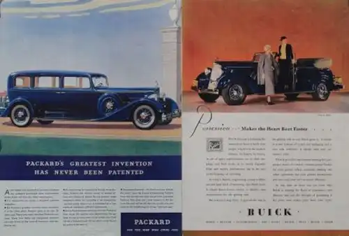 Packard Studebaker Buick vier Werbeanzeigen 1928-1935 (1142)