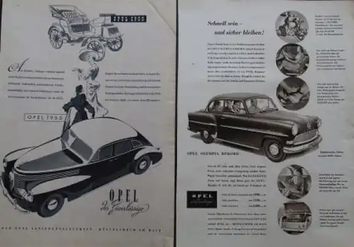 Opel Rekord Kadett 1950 sechs Werbeanzeigen (1148)