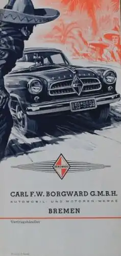 Borgward Modellprogramm 1955 Rennerfolge "Vom Inka zur Isabella" Automobilprospekt (1294)
