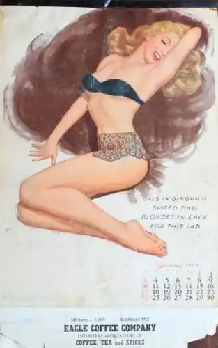Studio Sketches Pin-up Kalender 1954 Marilyn Monroe (1847)