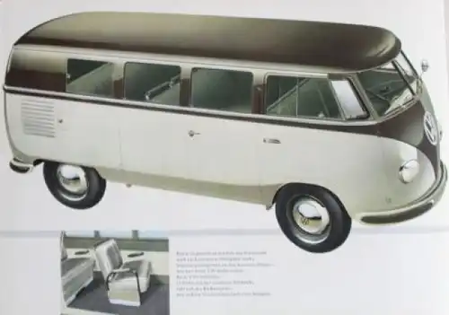 Volkswagen T1 Transporter Modellprogramm 1958 Automobilprospekt-Mappe mit 3 Prospekten (7034)