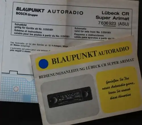 Blaupunkt Lübeck CR Super Arimat Autoradio 1974 Bedienungsanleitung (7114)