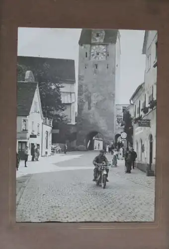 Fred Neill auf Matchless-Motorrad in Oberösterreich 1936 Originalfoto (7131)
