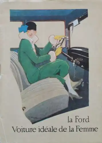 Ford T Modellprogramm 1925 "La Ford voiture ideale de la femme" Automobilprospekt (7328)