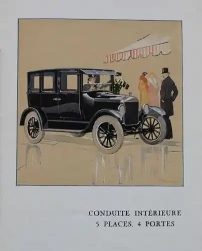 Ford T Modellprogramm 1925 "La Ford voiture ideale de la femme" Automobilprospekt (7328)