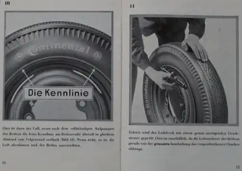 Continental "Montage des Personenwagen-Reifens" 1951 Reifenprospekt (9743)