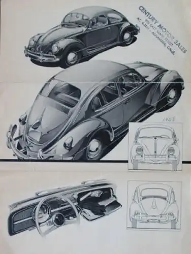 Volkswagen Käfer Modellprogramm 1958 Automobilprospekt (9759)